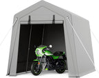 GarveeLife 7 x 10 ft Carport Storage Shed, Portable Garage with Roll-up Zipper Door, Heavy Duty Waterproof Tarp, Storage for Motorcycle, Bike, Firewood, Garden Tools