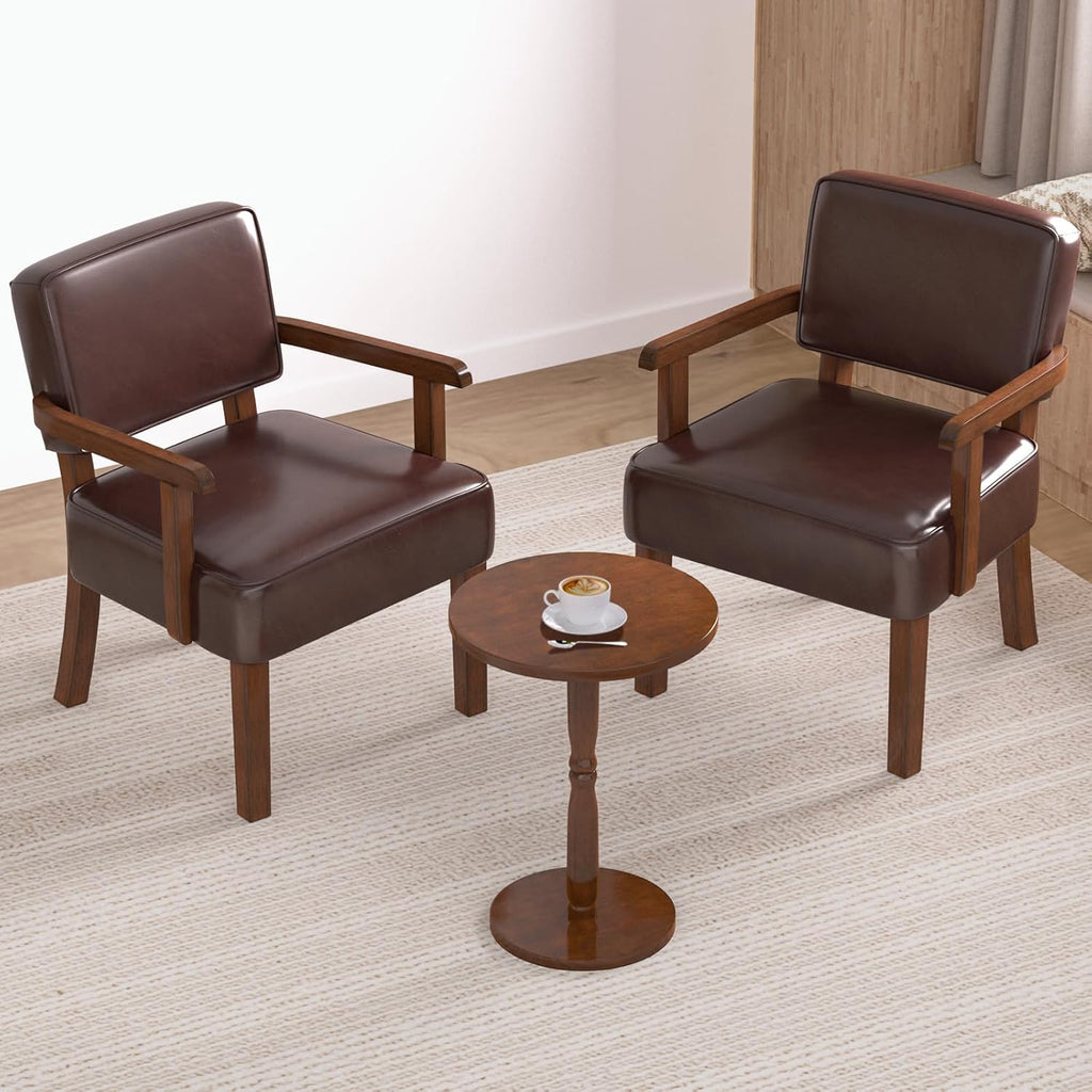 FAGAGA Accent Chair, PU Leather Living Room Chairs Oversize with Soft Seat and Armrests for Living Room Dinning Room Bedroom Reading Room Waiting Room