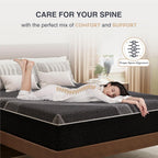 King Size Mattress, 12 Inch Gel Memory Foam, Cooling & Back Pain Relief, CertiPUR-US Certified, Fiberglass Free, Foam Made in USA, Medium