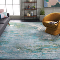 SAFAVIEH Madison Collection Area Rug - 10' x 14', Light Blue & Green, Boho Abstract Design, Non-Shedding & Easy Care, Ideal for High Traffic Areas in Living Room, Bedroom (MAD440J)
