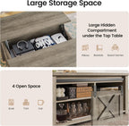 SEDETA 31.5" Lift Top Coffee Table with Storage, Square Coffee Tables for Living Room, Farmhouse Coffee Table with Large Hidden Storage Compartment and Adjustable Shelves, Grey