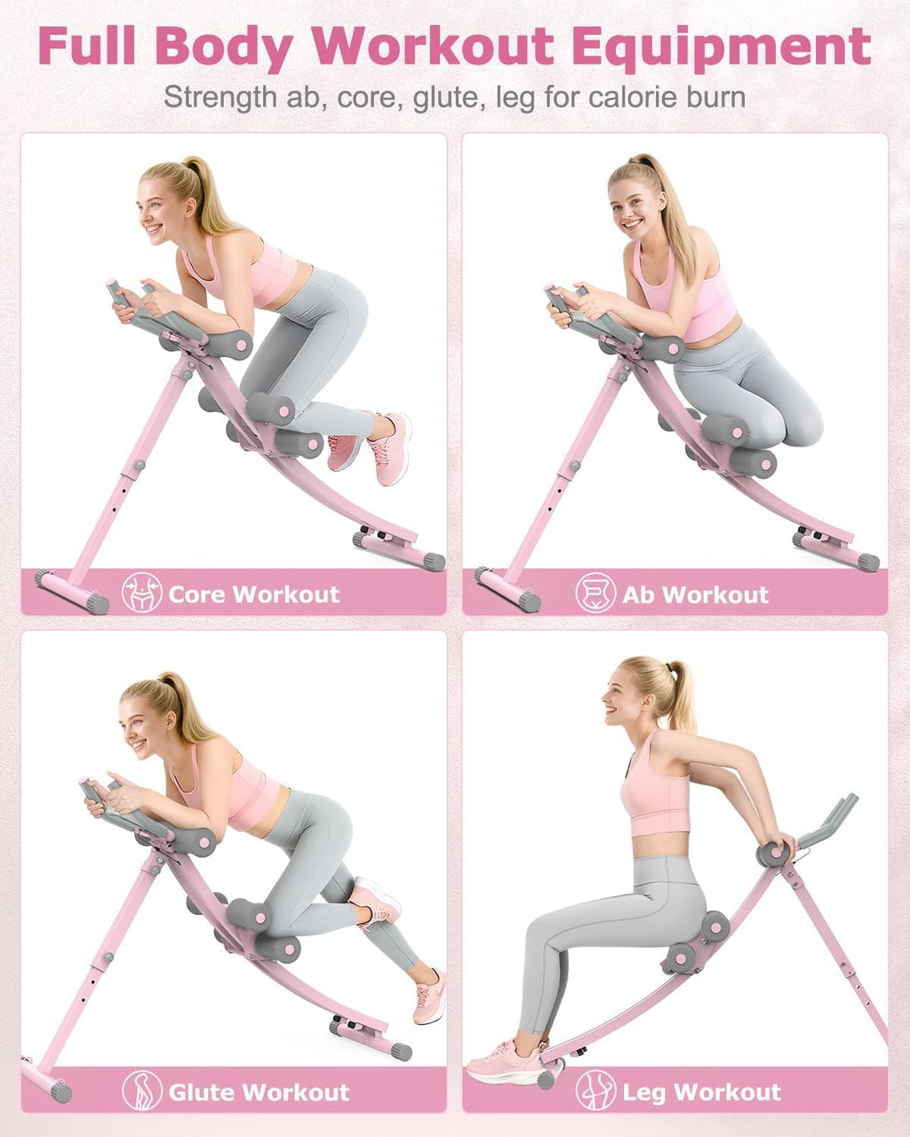 GIKPAL Ab Machine, Adjustable Trainer for Home Gym, Ab Crunch Exercise Equipment for Beginner