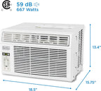 BLACK+DECKER Window Air Conditioner 8000 BTU, AC Window Unit Cools Up to 350 Square Feet, AC Unit with Remote Control, 3 Cooling Speeds and Fan Only Function, BD08WT6, White