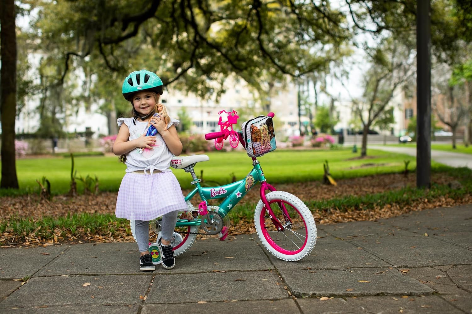 Dynacraft Barbie 16-inch Girls' Bike for Kids Ages 5-7 Years - Fun and Stylish Design, Sturdy and Durable, Perfect for Kids Learning to Ride, Easy to Assemble, Ideal for Young Riders