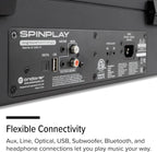 Andover Audio SpinPlay Premium All-in-One Record Player for Vinyl Record Playback - Semi-Automatic  Auto Power-On and Auto-Stop  Integrated Sound System with 270° Speaker Array - Black