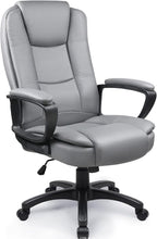 OFIKA Home Office Chair, 400LBS Big and Tall Chair Heavy Duty Design, Ergonomic High Back Cushion Lumbar Back Support, Computer Desk Chair, Adjustable Executive Leather Chair with Armrest (Grey)