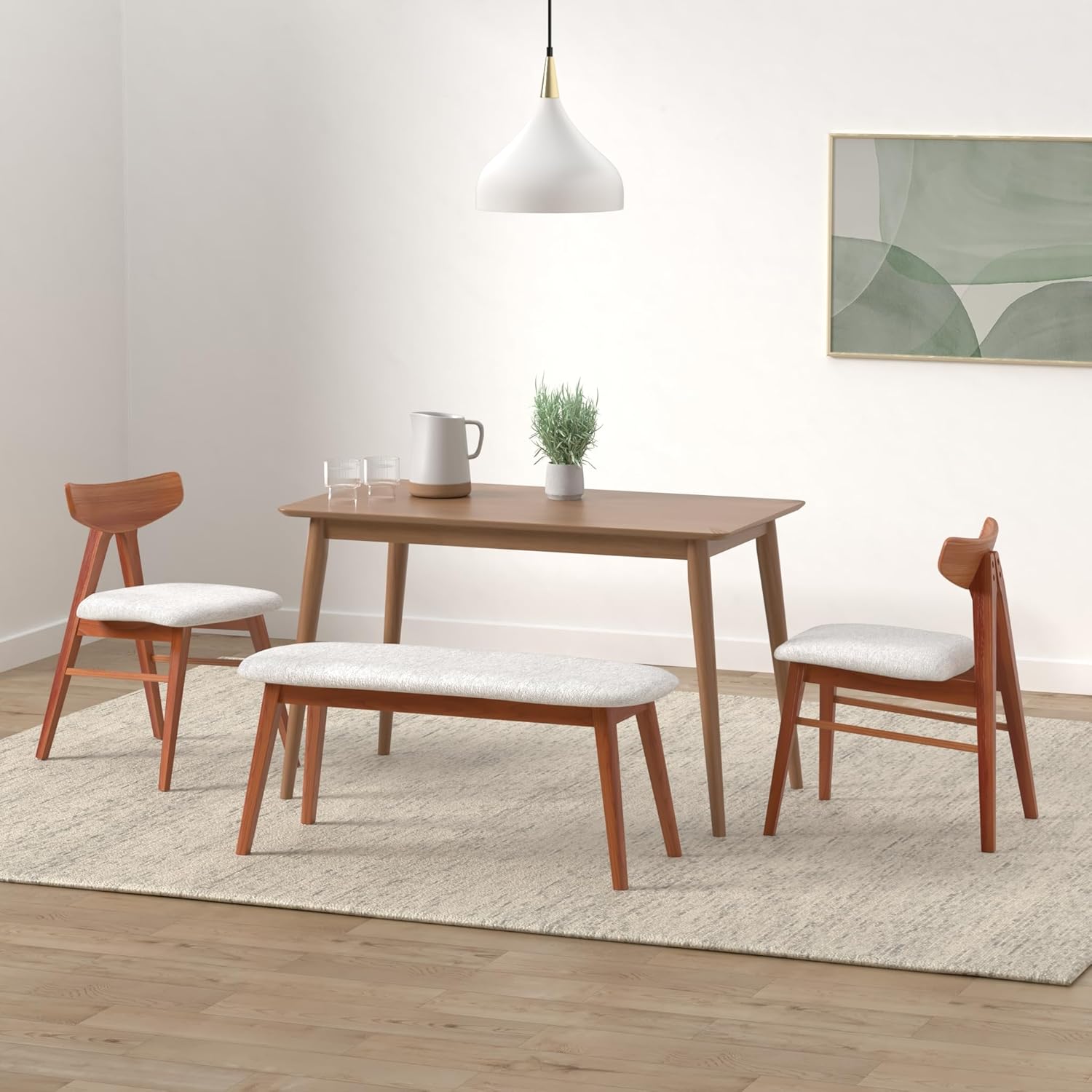 47" Dining Table Kitchen Table Dining Room Table Small Kitchen Table for Small Spaces Table Modern Home Furniture Dinner Table Rectangular (Natural)
