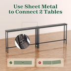 SUPERJARE 78.8 Inch Narrow Console Table with Outlet, Sofa Tables, Behind Couch Table, Long Entryway Tables with Charging Station, for Living Room, Charcoal Gray