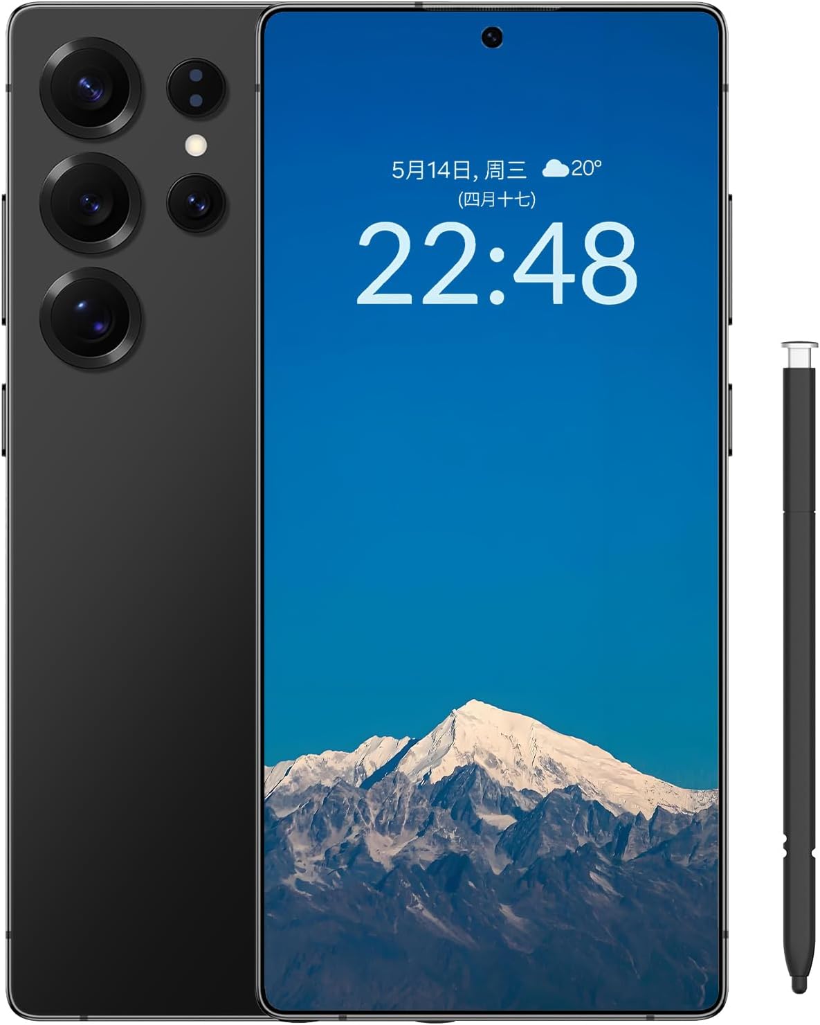 Echoamo I25 Ultra Unlocked Cell Phone, 5G Smartphone Android 14 Snapdragon 8 Gen 2 Octa-Core, 8GB+256GB UnlockPhone, 7000mAh Battery, 6.9" FHD+ 120Hz 108MP Camera, Dual SIM Phone/GPS/Face ID - Black