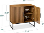 Best Choice Products Slatted Sideboard Buffet Cabinet, Entryway Table, Accent Storage Cabinet, Console Table for Hallway, Living Room, Dining Room – Brown