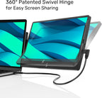 SideTrak Swivel 14" Attachable Portable Monitor Extender  FHD TFT Laptop Dual Screen with Kickstand + Unique Swivel Hinge  Compatible with Mac  PC  Chrome  Powered by USB/Mini HDMI Port (Black)