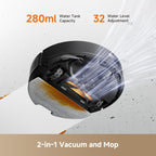 DREAME D20 Air Plus Robot Vaccum and Mop Combo with 20,000Pa Suction, Anti-Tangling Tech, Auto-Emptying Dock, Deep Carpet Cleaning and Smart Navigation Black