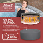 Coleman Sicily AirJet Large Round 5 to 7 Person Inflatable Hot Tub Portable Outdoor Spa with 180 AirJets and EnergySense Cover  Grey