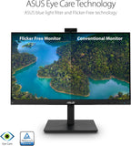 ASUS 27” 1080P Video Conference Monitor (BE279QSK) - Full HD  IPS  Built-in Adjustable 2MP Webcam  Mic Array  Speakers  Eye Care  Wall Mountable  Frameless  HDMI  DisplayPort  VGA  Height Adjustable