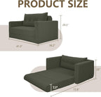 HABUTWAY Folding Sofa Bed, 2 in 1 Convertible Sleeper Chair with Pillow, Portable Fold Out Chair Bed with Armrest, Comfy Floor Couch, Lazy Sofa for Living Room Bedroom Dorm Home Office, Green
