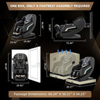 Alfine A66 4D Full Body Massage Chair – Made in The U.S.A. with U.S. & Imported Material, SL Track, Yoga Stretch, Zero Gravity, AI Voice Control, Heating, Automatic Footrest