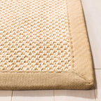 SAFAVIEH Area Rug 9x12 - Natural Fiber Collection - Large - Maize & Linen Color, Sisal, Woven Design with Border (NF141B)