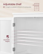 VASAGLE Bathroom Floor Storage Cabinet, Bathroom Storage Unit, Freestanding Cabinet with 2 Drawers and 2 Doors, Adjustable Shelf, 11.8 x 23.6 x 43.3 Inches, White UBBC551WH01S