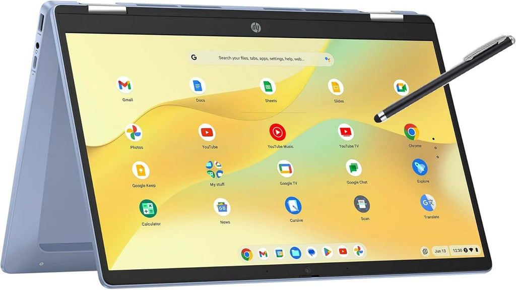 HP Convertible 2-in-1 Chromebook in Blue 14" Touch FHD Intel 4-Core up to 3.40GHz 4GB Ram 64GB Storage 4K Graphics Super-Fast WiFi Chrome OS (14b - Renewed)
