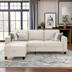Sectional Sofa Couches for Living Room - 78''Convertible Modular Three-Seater L-Shaped Pet-Friendly Couch,Washable Sofa Cover-Bench Storage, Suitable for Small Living Room, Apartment,Office-Beige