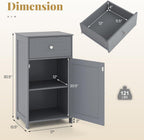 Giantex Floor Bathroom Storage Cabinet - Freestanding Cabinet with Drawer, Door, Adjustable Shelf, Anti-Tipping Device, Storage Organizer for Sofa Side, Bathroom, Living Room