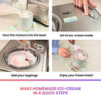 Total Chef Automatic Ice Cream Maker - Built-In Compressor 2 in 1 Frozen Yogurt, Gelato & Sorbet Maker, Nieve Treats, No Salt or Prefreezing, 1.6 Qt Stainless Steel, Helado de crema