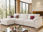 EASE MOOSE Sectional Modular Sofa, Oversized L Shape Sectional Couch Wide Deep seat Sectional Sofa,FSC Certified Comfortable Chenille White Modular Sofa