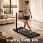 STRIDEMAX Quiet Folding Treadmill with Manual Incline, 2.5HP Under Desk Walking Pad, Basic LED Display, Shock Absorption, Space-Saving Fitness Equipment for Small Apartments - Joystride Series