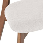 Dining Chairs Set of 4, Mid Century Modern Dining Chairs with Curved Backrest and Wood Legs, Walnut Finished Frame Upholstered Dining Room Chairs for Kitchen, Living Room (Light Beige)