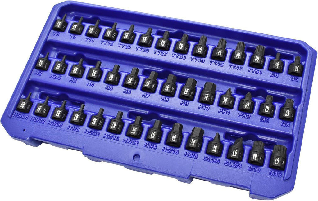 Astro Tools 78142 42pc 1/4" Drive Low Profile Nano Impact Bit Socket Set