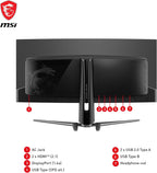 msi MPG 341CQPX QD-OLED 34-inch Curved OLED Gaming Monitor  3440 x 1440 (UWQHD)  0.03ms Response time  240Hz  True Black HDR 400  HDMI  DP Port  USB Type C  Tilt  Height Adjustable