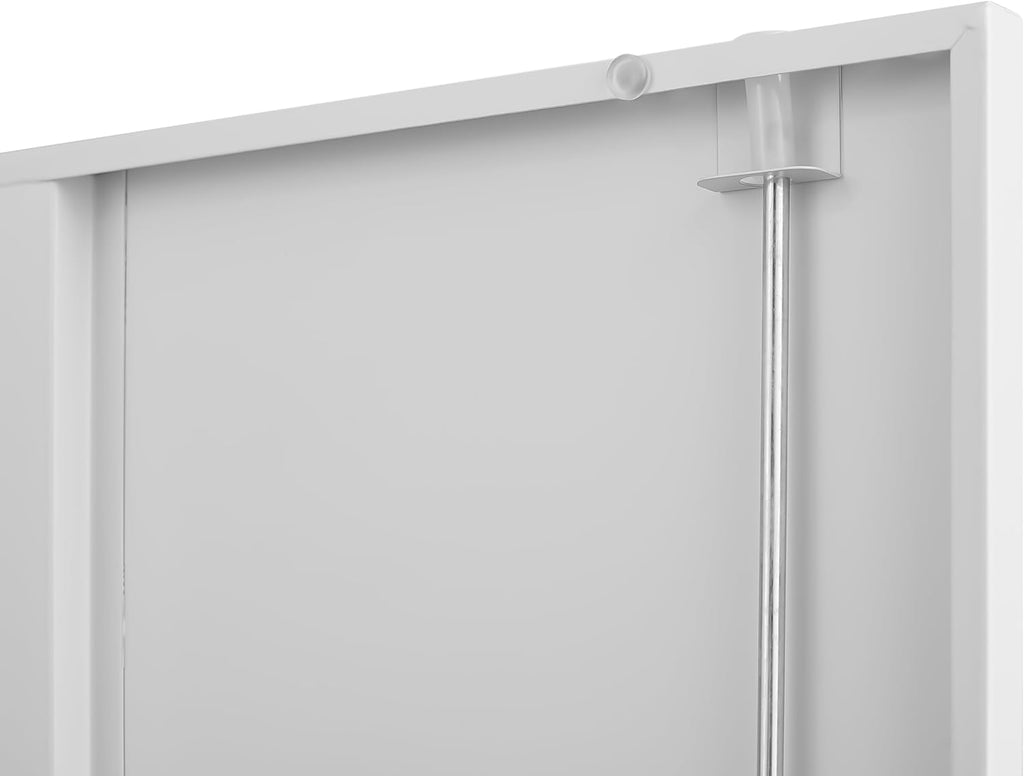 Metal Garage Storage Cabinet with Lock, 71" Tall Steel Storage Locker with 4 Adjustable Shelves, Heavy Duty Metal Cabinet for Garage, Office, Home, 31.5”W × 16.5”D, White