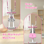 2-in-1 Stair Stepper & Ab Machine, Multi-Function Vertical Climber for Home Gym, Full-Body Cardio & Core Workout Equipment with Adjustable Handlebar, Silent Rollers, 300 LBS Capacity