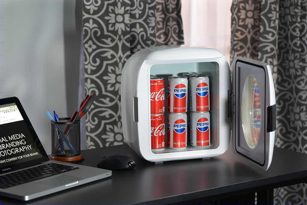 Uber Appliance UB-XL1 Uber Chill 12 Can Retro Personal Mini Fridge (White)