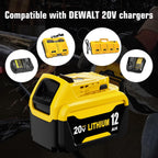 4 Packs 12000mAh Replacement for Dewalt 20V Battery 12.0Ah and DCB104 4-Port Charger Compatible with Dewalt 20V Battery Lithium DCB206 DCB207 DCB204 DCB200 DCB201 DCB203 Series Power Tool(5Pack）