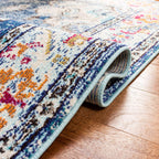 SAFAVIEH Monaco Collection Area Rug - 9' x 12', Navy & Light Blue, Non-Shedding & Easy to Clean, Distressed Medallion Design, Ideal for Living Room, Bedroom, Dining Space (MNC243N)