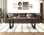 HSH Rustic Coffee Table, Industrial Wood and Metal Center Table, Farmhouse Minimalist Oak Coffee Table for Living Room, Modern Rectangular Wooden Tea&Coffee Table for Bedroom Home, Rustic Brown, 39 In