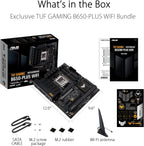 ASUS TUF Gaming B650-PLUS WiFi AMD B650 AM5 Ryzen™ Desktop 9000 8000 and 7000 ATX Motherboard, 14 Power Stages, PCIe® 5.0 M.2, DDR5 Memory, WiFi 6 and 2.5 Gb Ethernet, USB4® Support Aura Sync