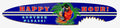 Classic Happy Hour Parrot Party Shark Bite Surfboard - 4 footer (Indoor use only)