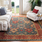SAFAVIEH Mahal Collection Area Rug - 9' x 12', Navy & Red, Traditional Oriental Design, Non-Shedding & Easy Care, Ideal for High Traffic Areas in Living Room, Bedroom (MAH655C)