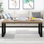 EXCEFUR Coffee Table, Modern Wood and Metal Living Room Table, Industrial Rectangle Center Table for Home Office, Rustic Oak, 47 Inch