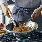 KitchenAid 3-Ply Base Brushed Stainless Steel Induction Pots and Pans Set with Nonstick Round Grill Pan and Lids, Dishwasher Safe, 10 Piece Cookware Set, Brushed Stainless Steel