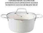 Martha Stewart Heathland Premium Nonstick PFA Free Ceramic Interior 10-Piece Tapered Aluminum Cookware Set - Linen White