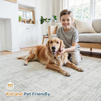 10x14 Area Rugs for Living Room Washable Rug: Anti-Skid Abstract Modern Living Room Rug Soft Thin Carpets Indoor Floor Non-Shedding Carpet for Bedroom Dining Farmhouse Nursery Home Office White Gray