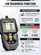 MOTOPOWER 4 in 1 Code Reader Car Diagnostic Scan Tool Oil Maintenance Reset, Battery Test, Performance Test with Lifetime Update