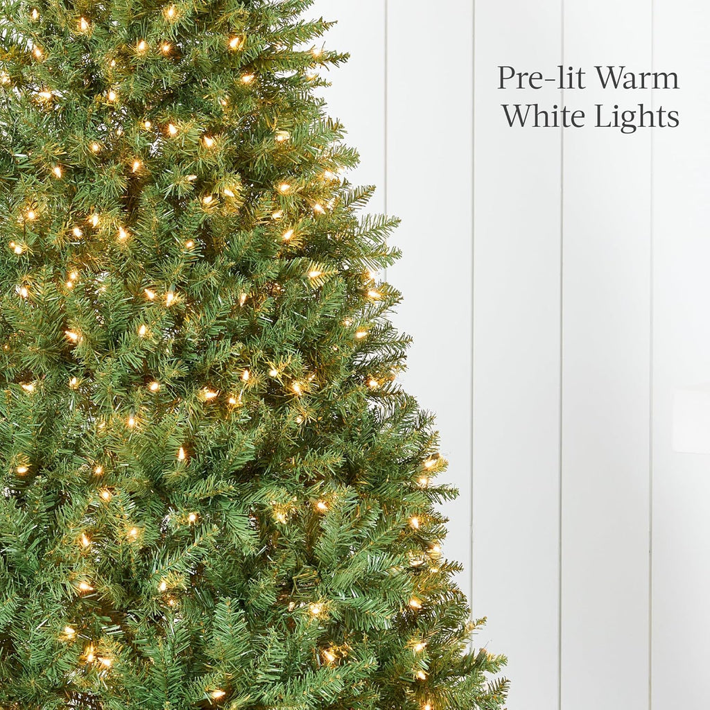 Best Choice Products Douglas Fir Christmas Tree, 7.5ft Pre-lit Artificial Full Fir Lighted Holiday Decoration w/Warm White Lights, Metal Stand