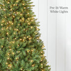 Best Choice Products Douglas Fir Christmas Tree, 7.5ft Pre-lit Artificial Full Fir Lighted Holiday Decoration w/Warm White Lights, Metal Stand