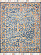 SAFAVIEH Aspen Collection Area Rug - 9' x 12', Blue & Rust, Handmade Boho Braided Tassel Wool, Ideal for High Traffic Areas in Living Room, Bedroom (APN116M)