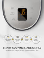 CUCKOO Micom Rice Cooker 3-Cup Uncooked / 6-Cup Cooked with Nonstick Inner Pot, Small Rice Maker with 8 Menu Options, Fuzzy Logic Technology, Auto Clean, Quick Rice Mode, Gray (CR-0375FG)