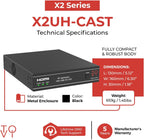 ToVi X2 Series 4K Network Video Streamer AV Over IP Encoder - H.264 H.265 IPTV Livestream with Audio Embed - HDMI Loop Out - Supports Unicast  MultiCast  Audio-Only Stream (X2UH-CAST)